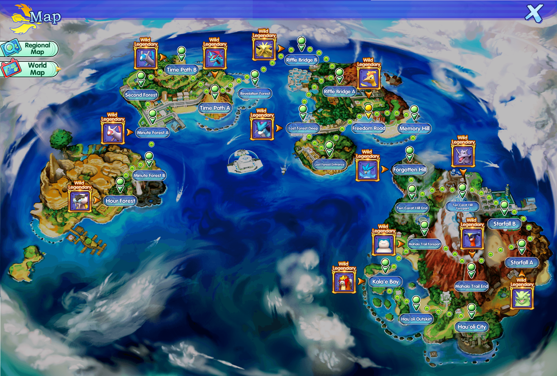 Pokemon mapa-Lost World 81/95 nmen ninguna parte del mundo en